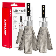 LED automobilių lemputės FLEX+ serijos H1 12V 24V 6000K Canbus AMIO-03655