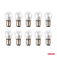 Halogen bulbs P21 / 4W 12V BAZ15d 10pcs AMIO-03369