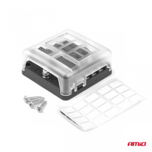 Skrzynka bezpiecznikowa z szyną ujemną LED 6 gniazd AMIO-03038