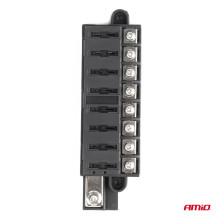 Saugiklių dėžutė su varžtinėmis jungtimis, 8 lizdai, AMIO-03837