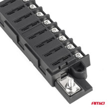 Fuse box with screw connectors, 8 sockets, AMIO-03837