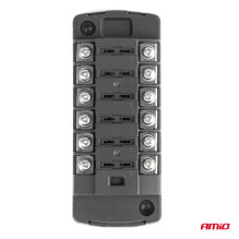 Fuse box with screw connectors, 6 sockets, AMIO-03836