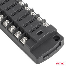 Fuse box with screw connectors, 6 sockets, AMIO-03836