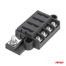 Fuse box with screw connectors, 4 sockets, AMIO-03835