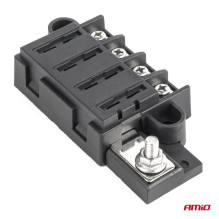 Fuse box with screw connectors, 4 sockets, AMIO-03835
