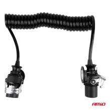 TIR priekabos spiralinis kabelis 2x 7 kontaktų EBS tipo 5m 24V AMIO-04383