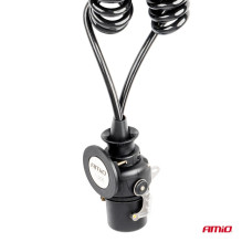 TIR priekabos spiralinis kabelis 2x 7 kontaktų 15 kontaktų N / S tipo 5m 24V AMIO-04381