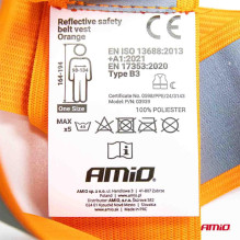 Reflective orange harness reflective road vest AMIO-03939