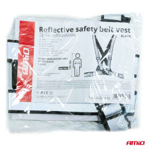 Black reflective harness, reflective road vest AMIO-03938