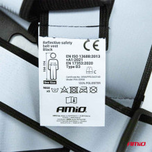 Black reflective harness, reflective road vest AMIO-03938