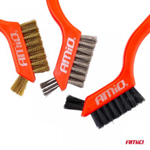 Szczotki druciane zestaw komplet 3 szt. AMIO-02827