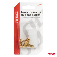 Wtyczka gniazdo kostka złącze elektryczne 4 PIN + konektory AMIO-03514