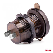 Wodoodporna ładowarka z gniazdami USB i testerem napięcia + USB-C 12V 24V MOD-07 AMIO-02857