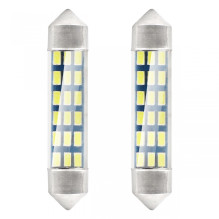 LED lemputės STANDARD 3014 18SMD Festoon C5W C10W C3W 41mm baltos 12V AMIO-01092