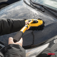 Telescopic car wash brush with 3 replaceable attachments AMIO-04333