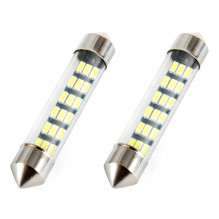 LED lemputės STANDARD 3014 18SMD Festoon C5W C10W C3W 41mm baltos 12V AMIO-01092