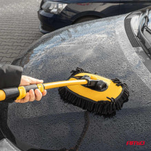 Telescopic car wash brush with 3 replaceable attachments AMIO-04333