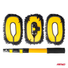 Telescopic car wash brush with 3 replaceable attachments AMIO-04333