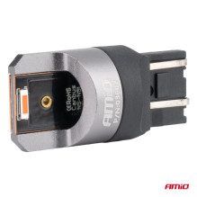 LED bulbs FULL CANBUS PRO W21 / 5W 2x1860 SMD red 12V 24V AMIO-03602