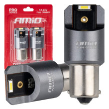 LED lemputės FULL CANBUS PRO BA15S P21W 2x1860SMD baltos 12V 24V AMIO-03593