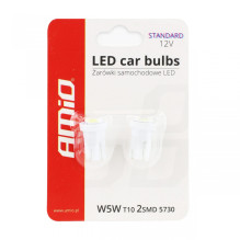 CLASSIC T10 W5W LED lemputės 2xSMD 5730 12V AMIO-01295