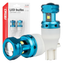 LED lemputės CANBUS T15 W16W 4SMD 1860XS baltos 12V 24V AMIO-04251