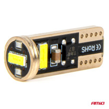 LED CANBUS lemputės T10e W5W 3x2055 SMD baltos 12V 24V AMIO-03720