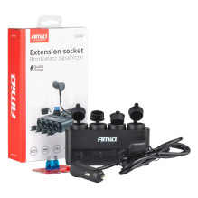 Cigarečių žiebtuvėlio lizdo skirstytuvas PD30W QC3.0 12/24V max 216W AMIO-04175