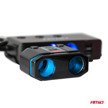 Cigarečių žiebtuvėlio lizdo skirstytuvas PD30W PD20W QC3.0 12V 24V + voltmetras AMIO-04174