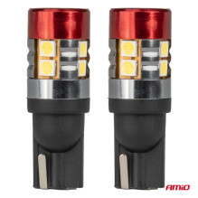 LED CANBUS lemputės T10 W5W 9 SMD 3030 baltos 12V 24V AMIO-04242