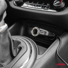 Cigarette lighter socket splitter with charger and bulb 12V 24V 120W 80cm AMIO-04360