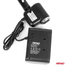 Cigarette lighter socket splitter with charger and bulb 12V 24V 120W 80cm AMIO-04360