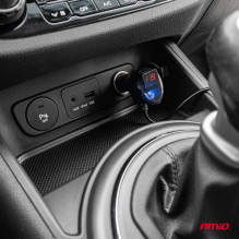 Cigarečių žiebtuvėlio lizdo skirstytuvas su įkrovikliu 2x USB-A 1x USB-C QC4.0 12V 24V 120W 80cm AMIO-04366