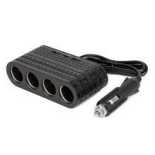 Cigarečių žiebtuvėlio lizdo skirstytuvas su įkrovikliu 2x USB-A 1x USB-C 12V 24V 120W 80cm AMIO-04367