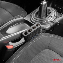 Cigarečių žiebtuvėlio lizdo skirstytuvas su įkrovikliu 2x USB-A 1x USB-C 12V 24V 120W 80cm AMIO-04367