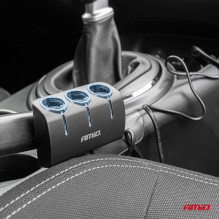 Cigarette lighter socket splitter 12V 24V 120W 80cm AMIO-04359