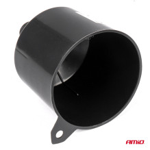 Juodas plastikinis universalus ovalus piltuvėlis kurui, skystam vandeniui, 12 cm AMIO-04043