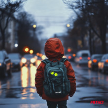 Fluorescenciniai šviesą atspindintys įspėjamieji lipdukai vaikų letenėlėms AMIO-03942