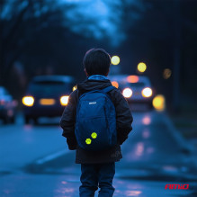 Fluorescenciniai šviesą atspindintys įspėjamieji lipdukai vaikams AMIO-03940