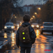 Fluorescent reflective warning stickers for children, smiley faces, AMIO-03941