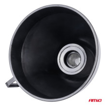 Flexible black funnel with strainer for fuel, liquid, water, 16 cm AMIO-04038