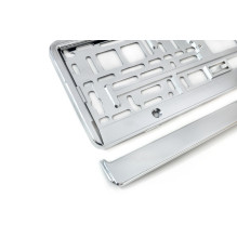 Ramka tablicy rejestracyjnej srebrna metalizowana AMIO-01170