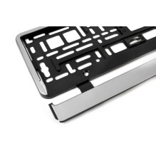 Ramka tablicy rejestracyjnej srebrna elastyczna AMIO-01163