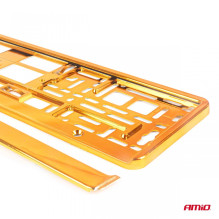 Ramka tablicy rejestracyjnej pomarańczowa metalizowana AMIO-03175