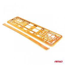 Ramka tablicy rejestracyjnej pomarańczowa metalizowana AMIO-03175