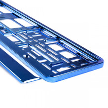 Ramka tablicy rejestracyjnej metalizowana niebieska AMIO-03174