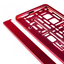 Ramka tablicy rejestracyjnej metalizowana czerwona AMIO-03171