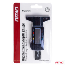 Padangos protektoriaus gylio matuoklis, skaitmeninis, blisterinė pakuotė AMIO-03103