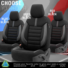 Komplet pokrowców na fotele samochodowe OTOM LIMITED 102 BLACK / GREY 3-ZIP