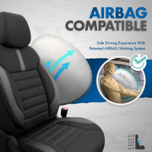 Komplet pokrowców na fotele samochodowe OTOM LIMITED 102 BLACK / GREY 3-ZIP